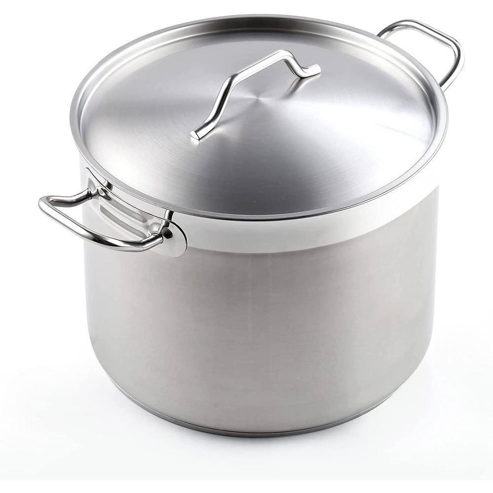 Professional 24 qt. Stainless Steel Stockpot with Lid - Hercitys