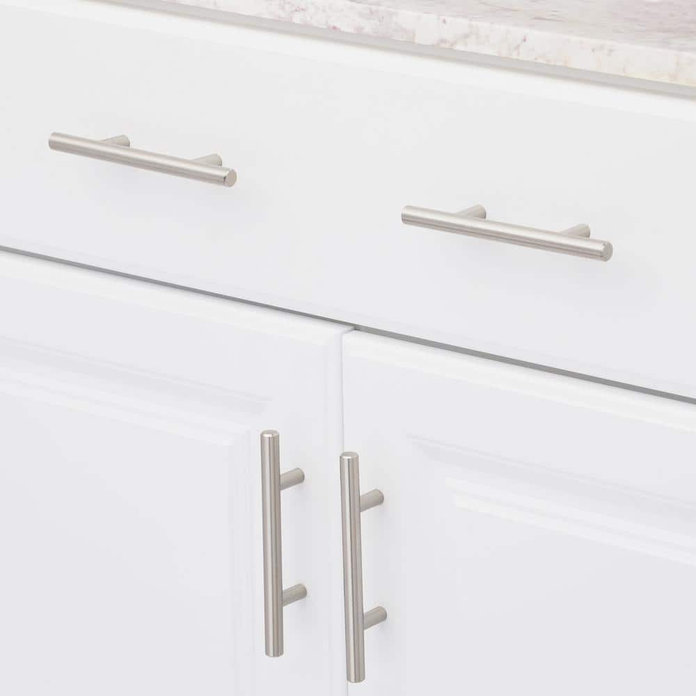 European Style 3 in. (76 mm) Center-to-Center Satin Nickel Bar Cabinet Pull (15-Pack) - Hercitys