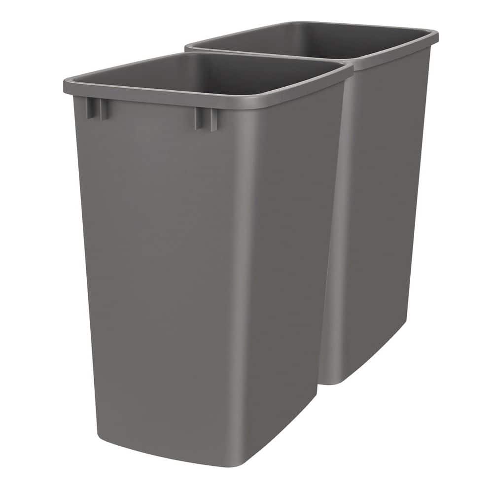 Gray Polymer Replacement 35 qt. Trash Bin, 2-Pack - Hercitys