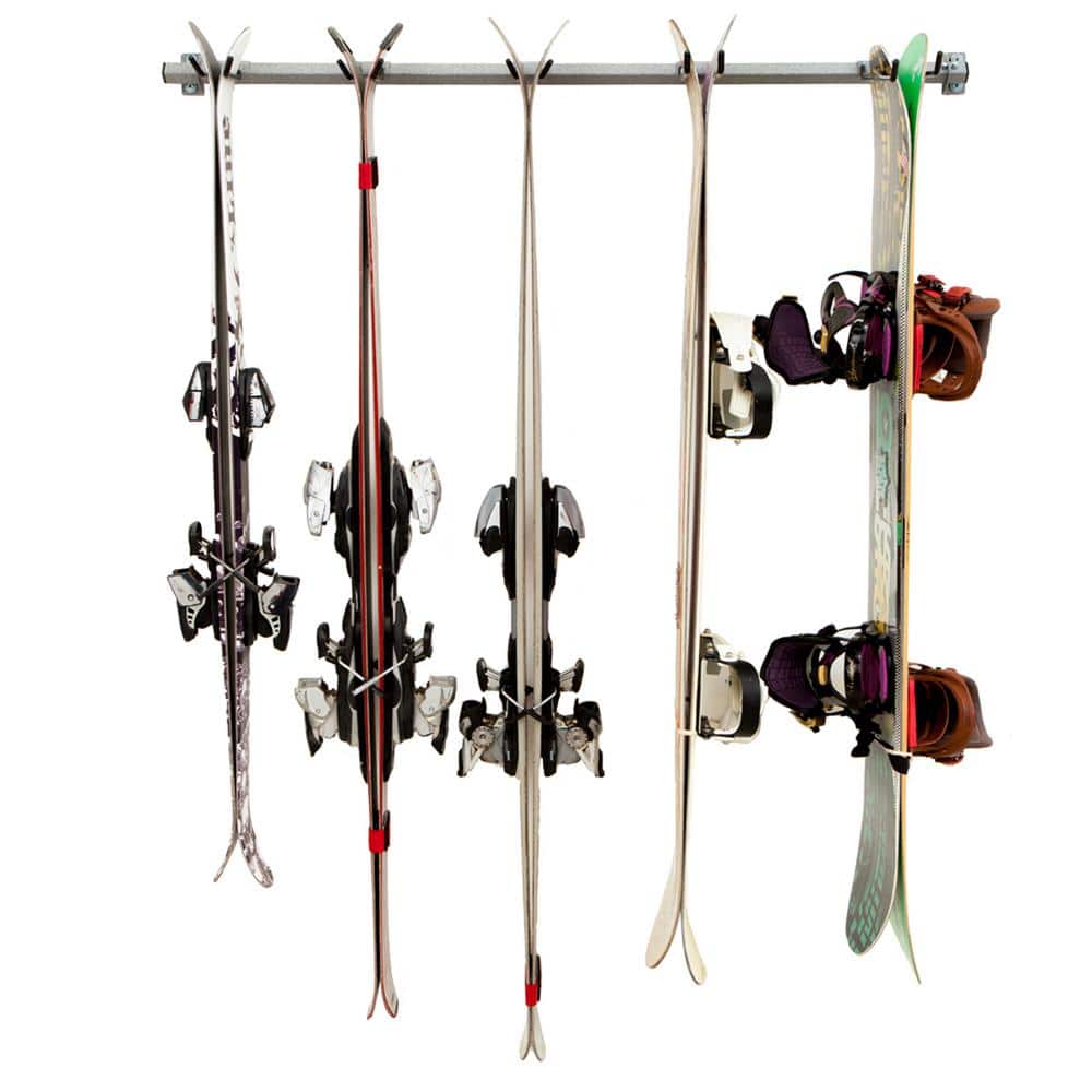 Powder Coat Steel 7-Ski and Snowboard Storage Rack - Hercitys