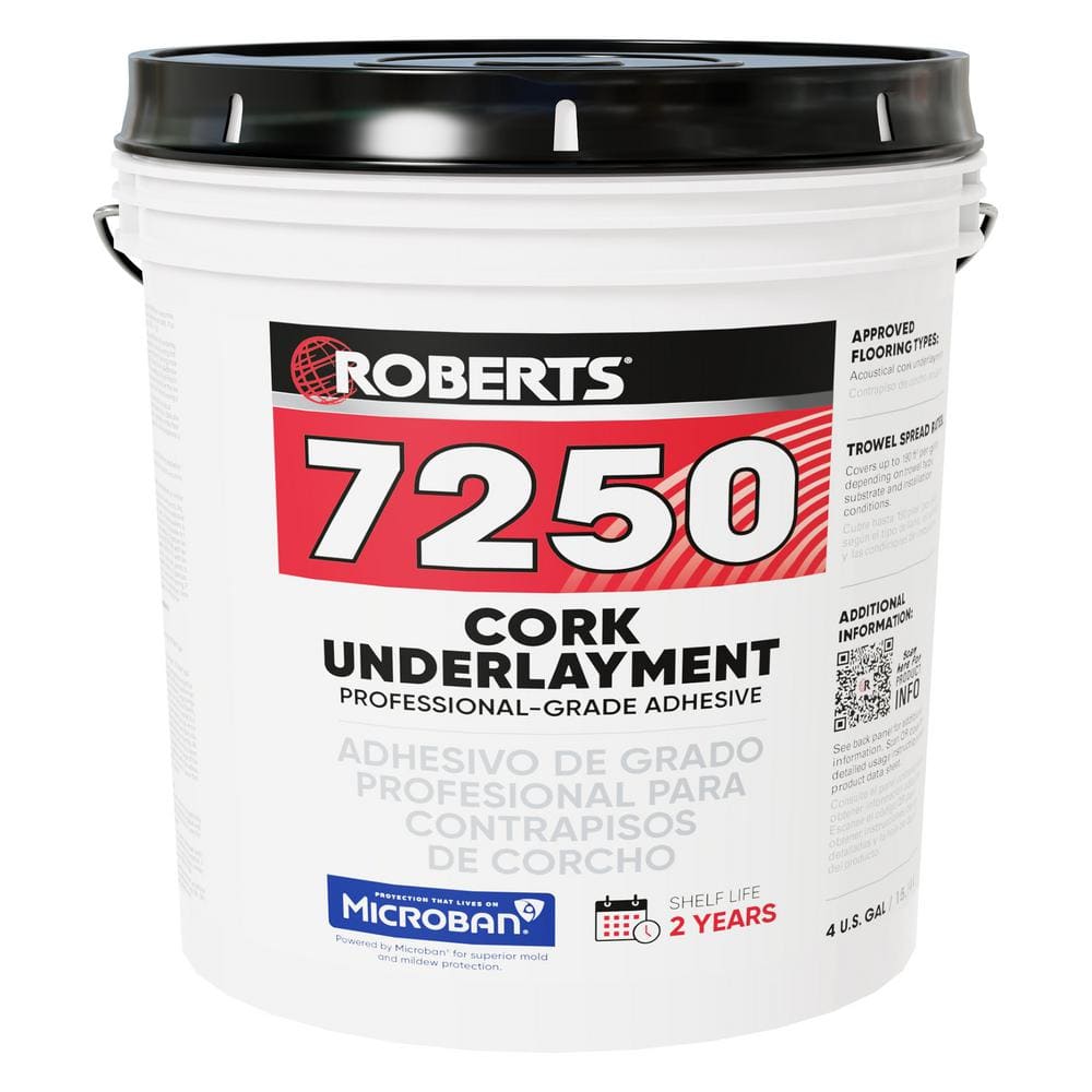 7250 16 qt. (4 Gal.) Professional-Grade Cork Underlayment Floor Adhesive - Hercitys