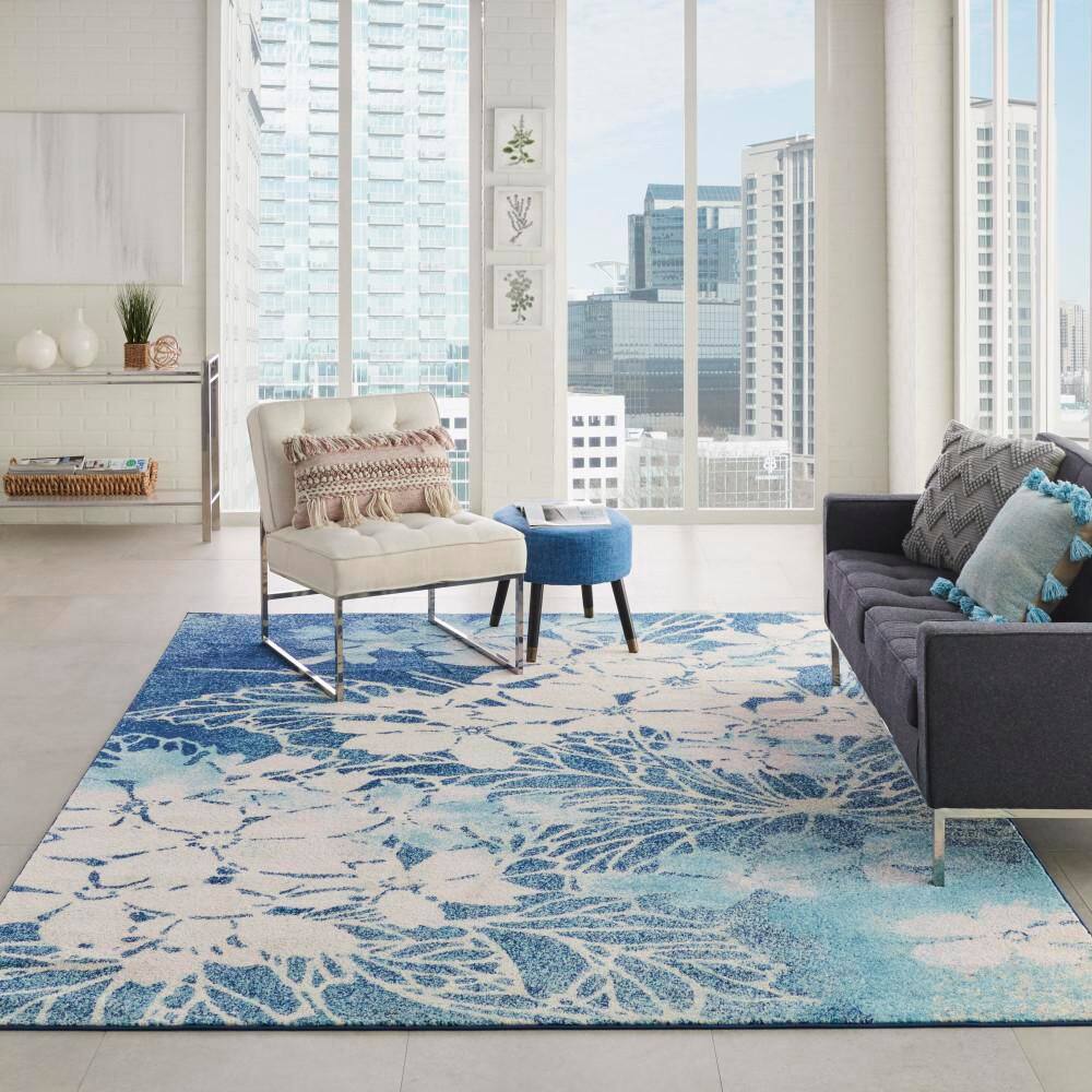 Tranquil Navy/Pink 9 ft. x 12 ft. Persian Vintage Area Rug - Hercitys