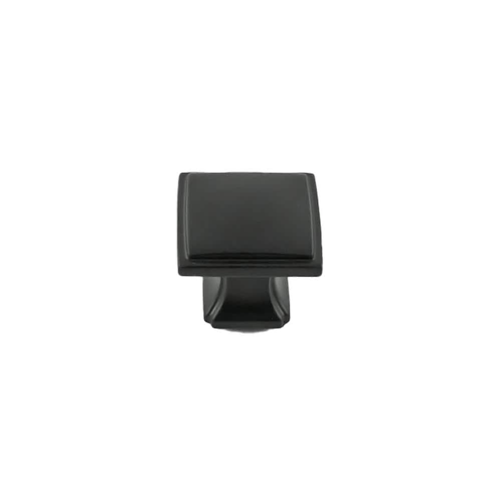 Bridges 1-1/4 in. Square Matte Black Cabinet Knob (10-Pack) - Hercitys