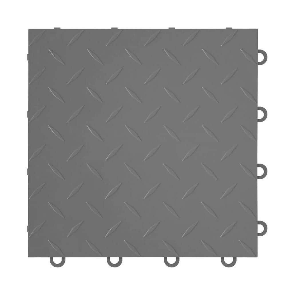 Nitro Diamond 3/8 in. Garage Tiles, Graphite, 12 in. x 12 in., 52-Pack, Covers 52 sq. ft., Interlocking Floor Tiles - Hercitys