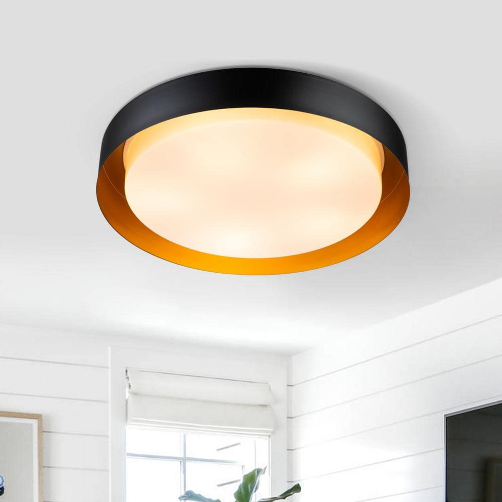 Victor 23.6 in. 5-Light Minimalist Black Flush Mount - Hercitys