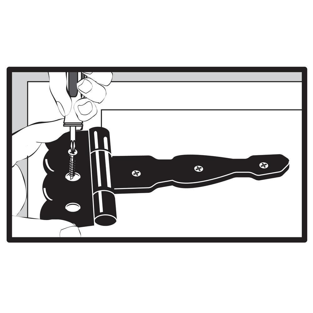 8 in. x 5.5 in.  Black Heavy-Duty Decorative Standard Tee Hinge - Hercitys