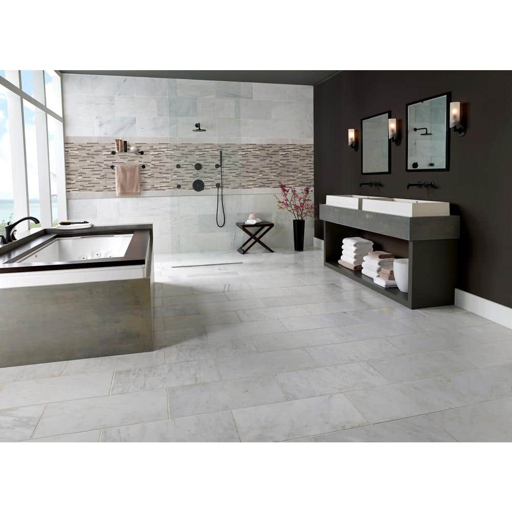 Modello Grigio Interlocking 12 in. x 12 in. Textured Glass; Stone Look Wall Tile (15 sq. ft./Case) - Hercitys