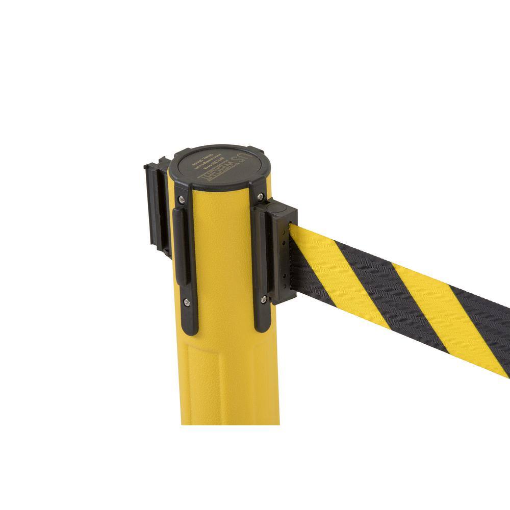 US Weight Sentinel Yellow Stanchion with 6.5 ft. Chevron Yellow/Black Retractable Belt (2-Pack) - Hercitys