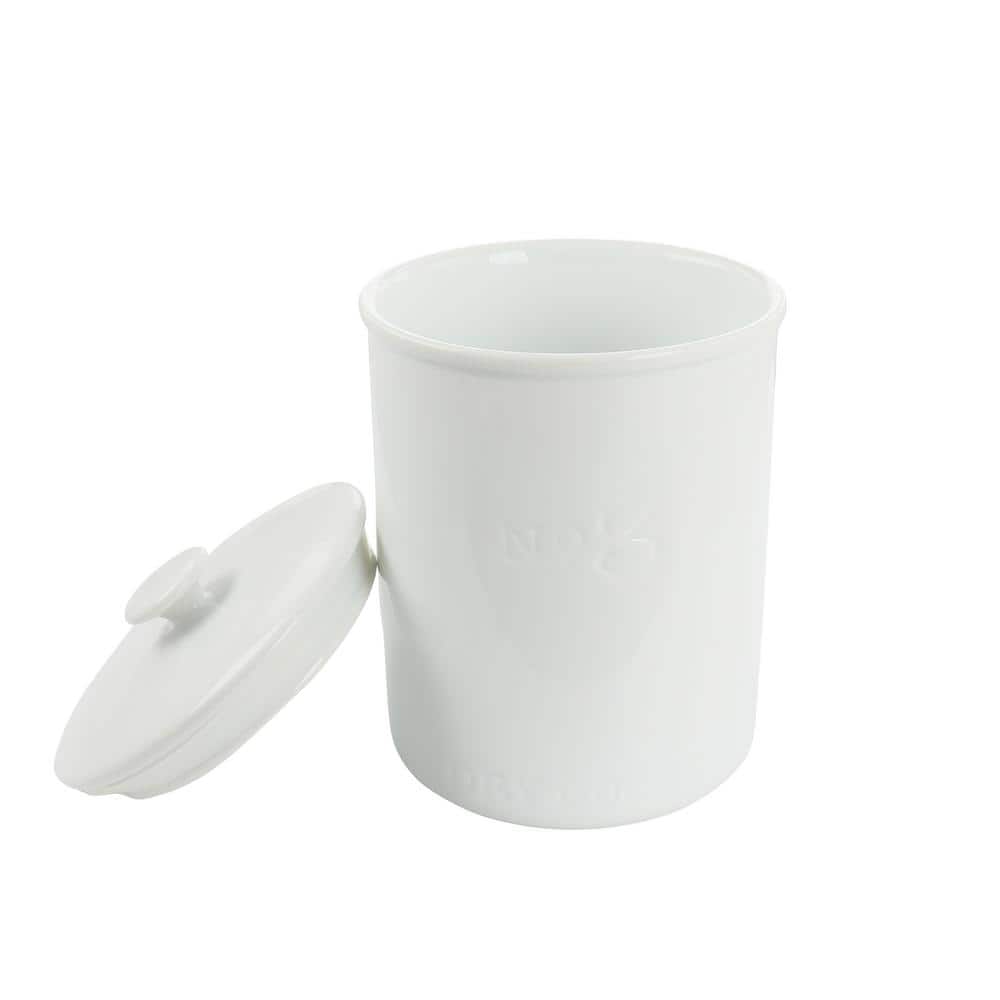 Simply White 68 oz. Porcelain Dry Goods Canister With Air tight Lid - Hercitys