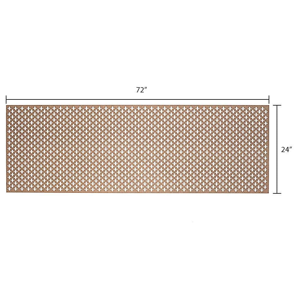 72 in. x 24 in. x 1/8 in. Unfinished Fleur-De-Lis Decorative Perforated Paintable MDF Screening Panel Insert - Hercitys