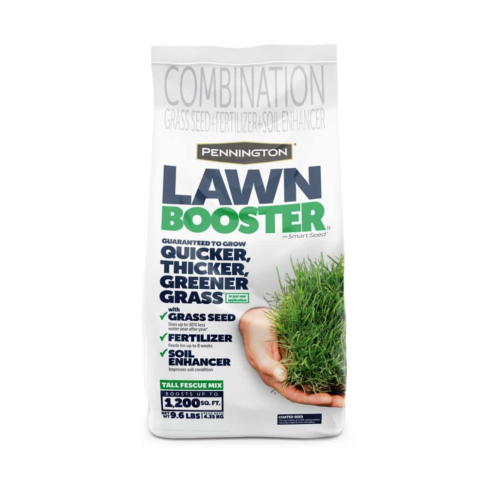 Lawn Booster Tall Fescue 9.6 lb. 1,200 sq. ft. Grass Seed with Lawn Fertilizer and Soil Enhancers - Hercitys