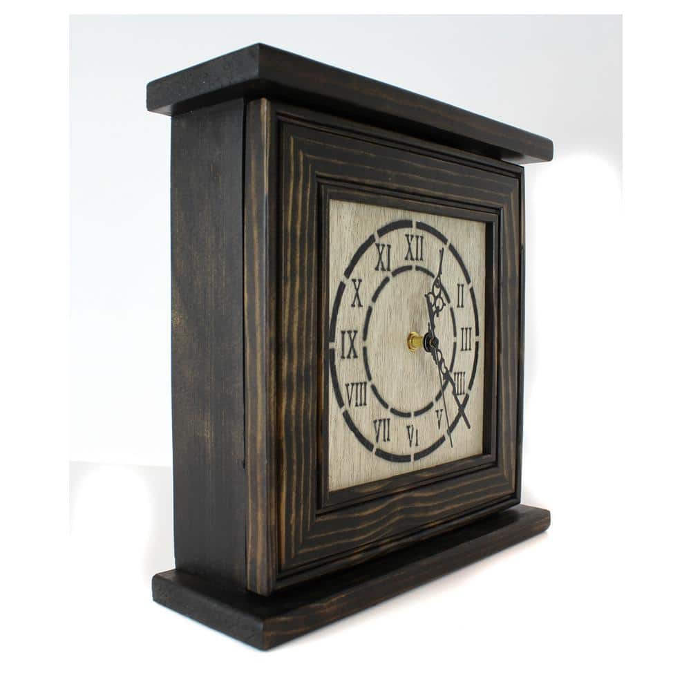 Mantel Clock in Dark Walnut Veneer with Secret Compartment - Hercitys