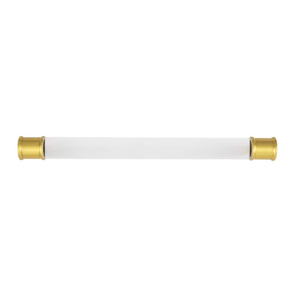 Midway Collection 192mm (7-1/2 in.) C/C Crysacrylic with Brushed Golden Brass Cabinet Drawer & Door Pull - Hercitys