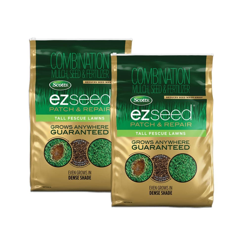 EZ Seed Patch and Repair Tall Fescue Lawns, 10 lbs., with Mulch, Grass Seed and Fertilizer (2-Pack) - Hercitys