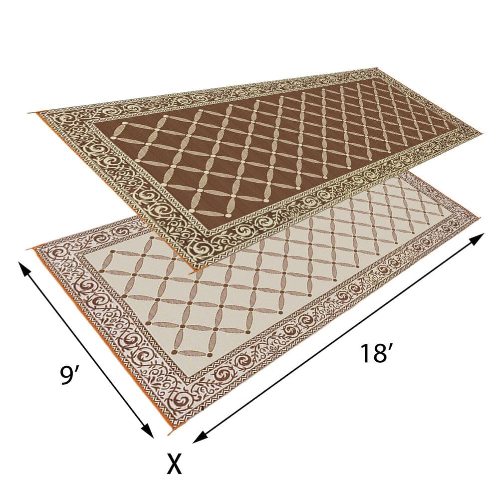 9 ft. x 18 ft. Reversible Mat – Classic Brown/Beige - Hercitys