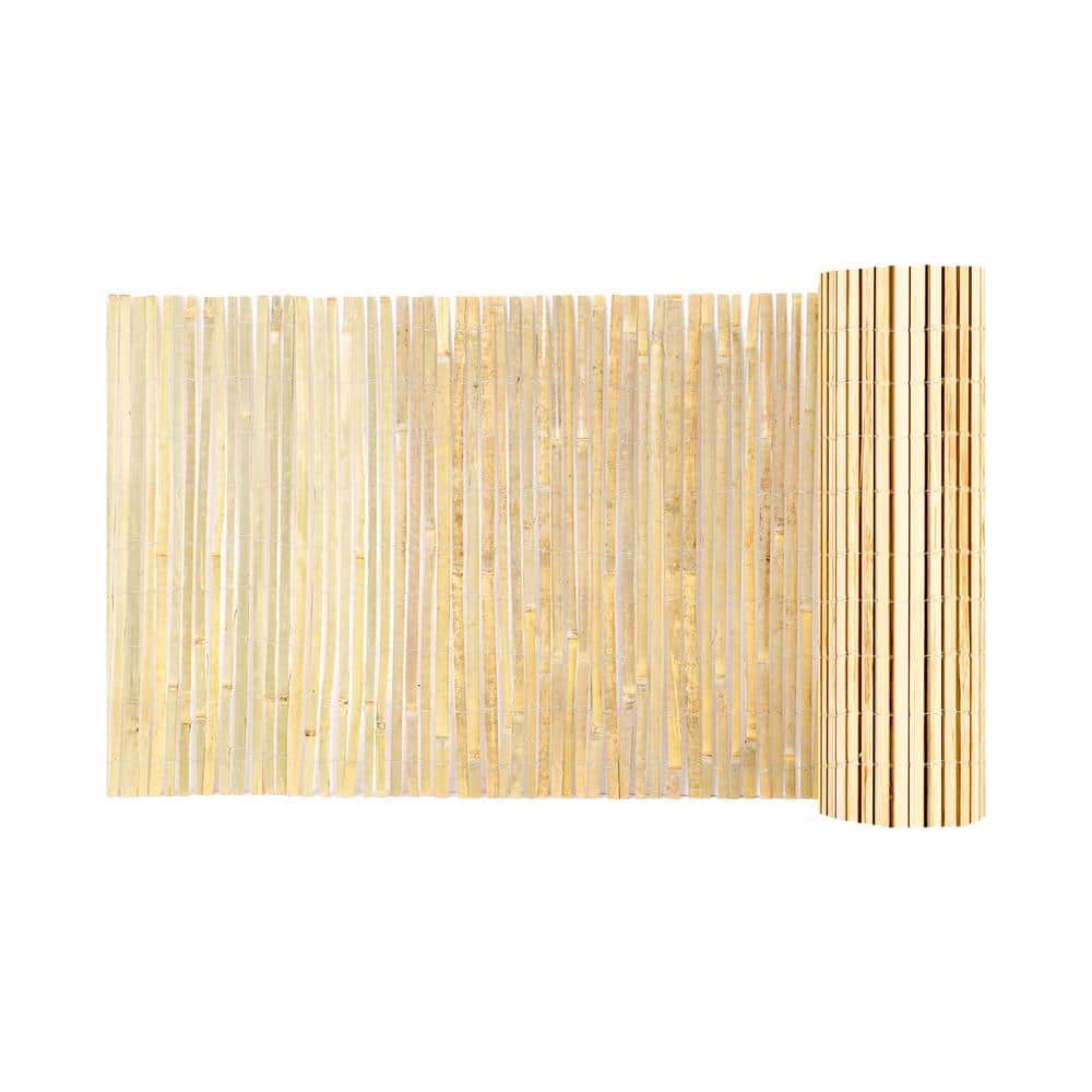 Natural Bamboo Slat Screening Eco-Friendly Privacy Bamboo Slat Fence 3 ft. H x 19.6 ft. L, Bamboo Fence - Hercitys