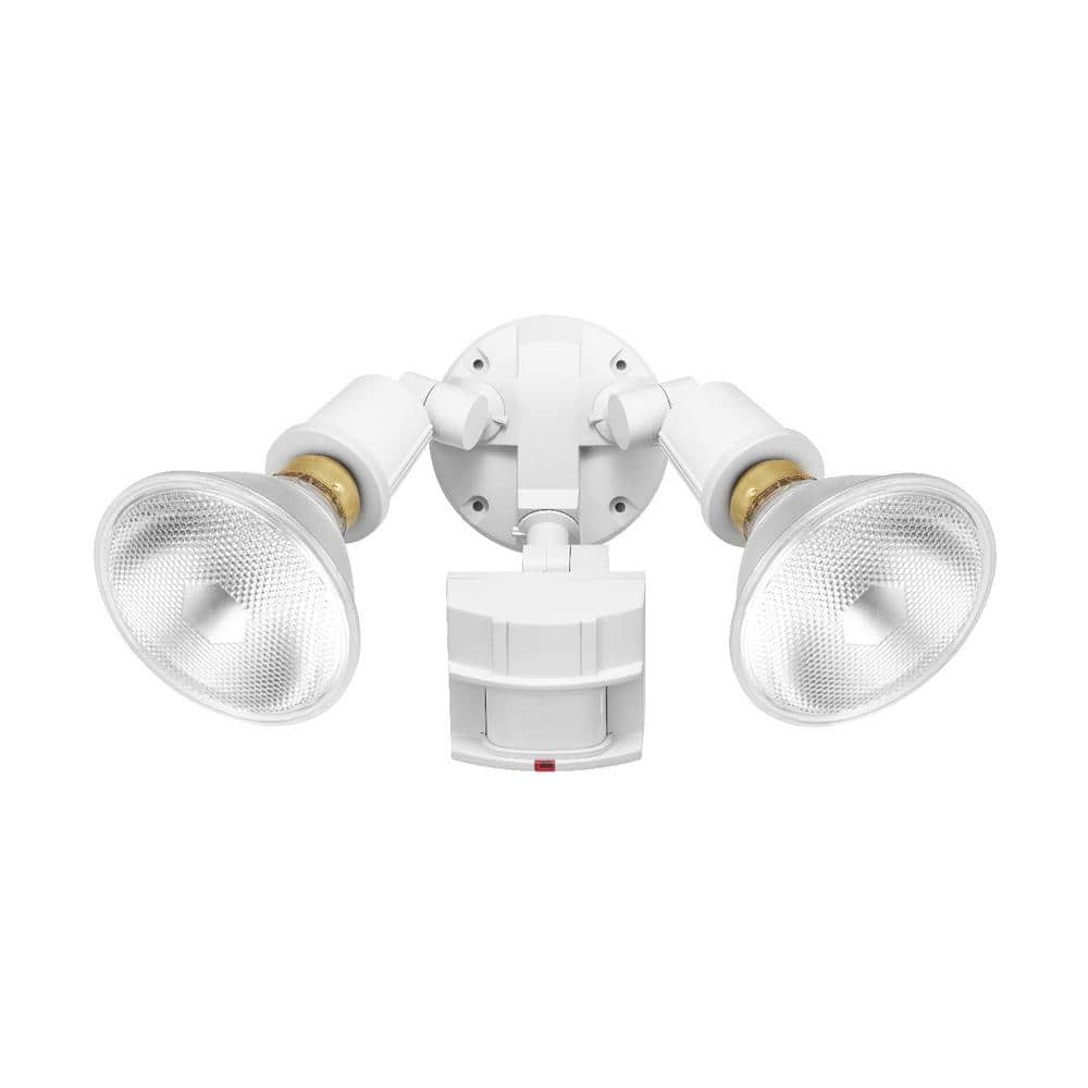 PAR 180° Adjustable Gray 2-Head Motion Sensor Security Weather Resistant Flood Light, 240W, 70 ft. Detection Range - Hercitys