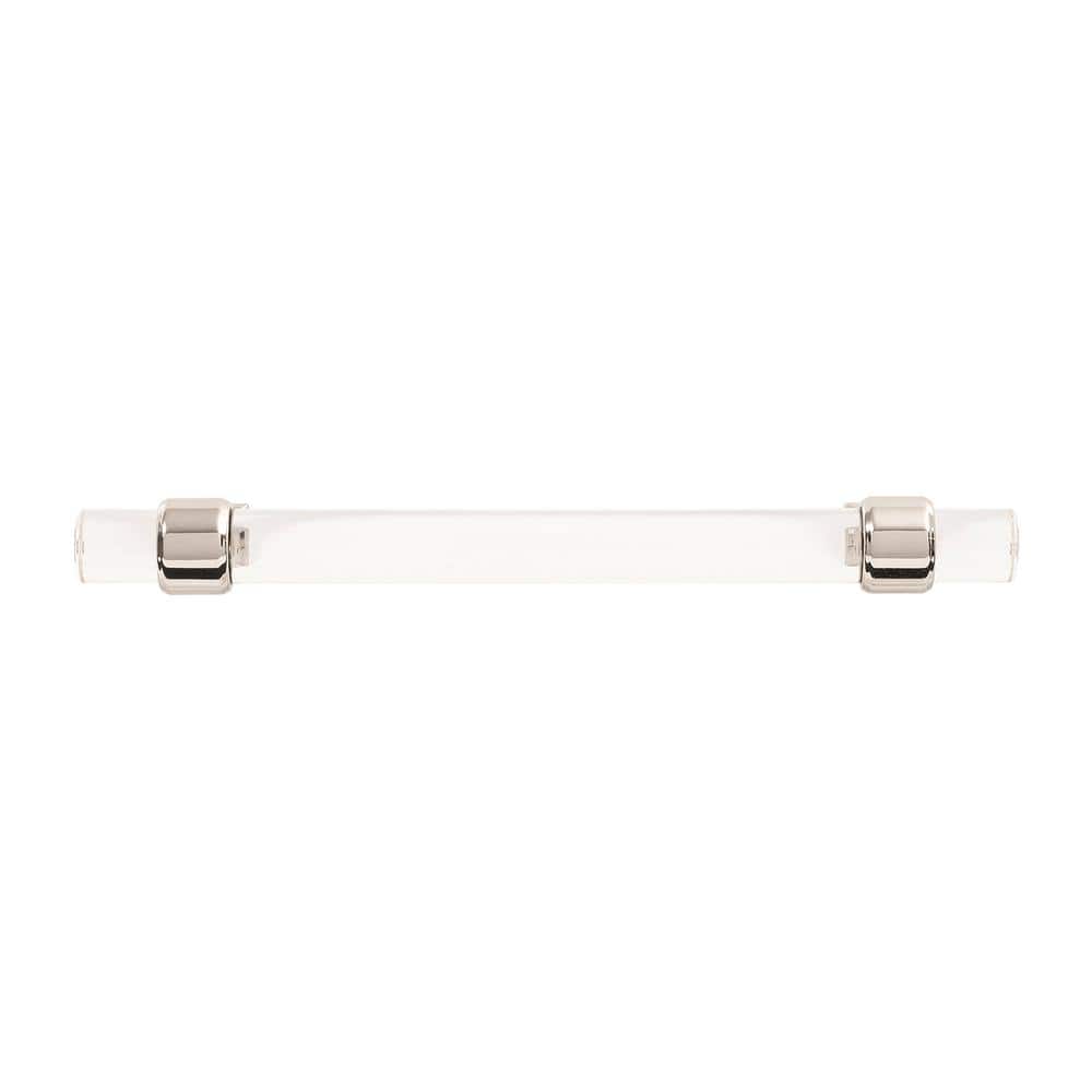 Crystal Palace 5-1/16 in. (128 mm) Center to Center Crysacrylic with Polished Nickel Glam Zinc Bar Pull (10 Pack ) - Hercitys