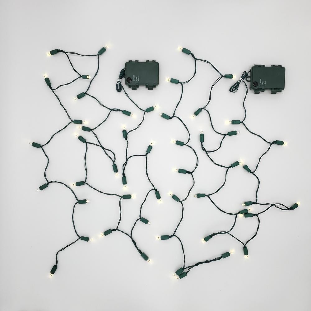 9.5 ft. 25-Light Warm White Battery Operated String Lights (Set of 2) - Hercitys