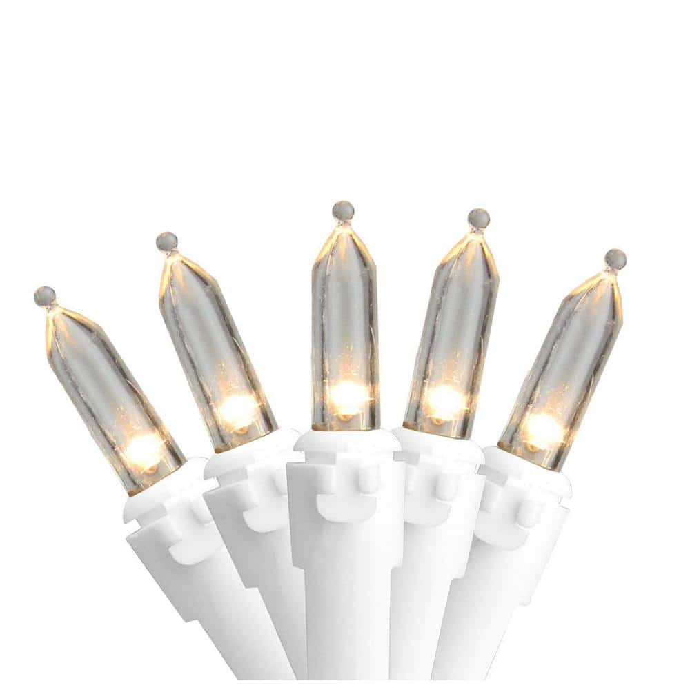 Set of 50 Warm White LED Mini Christmas Lights with White Wire - Hercitys