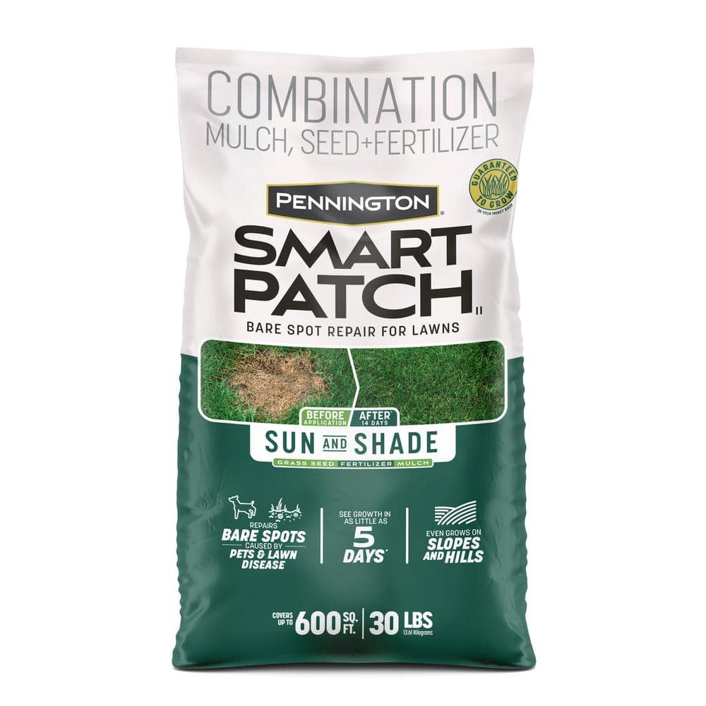 Smart Patch Sun and Shade North 30 lb. 600 sq. ft. Grass Seed Bare Spot Repair with Mulch and Fertilizer - Hercitys