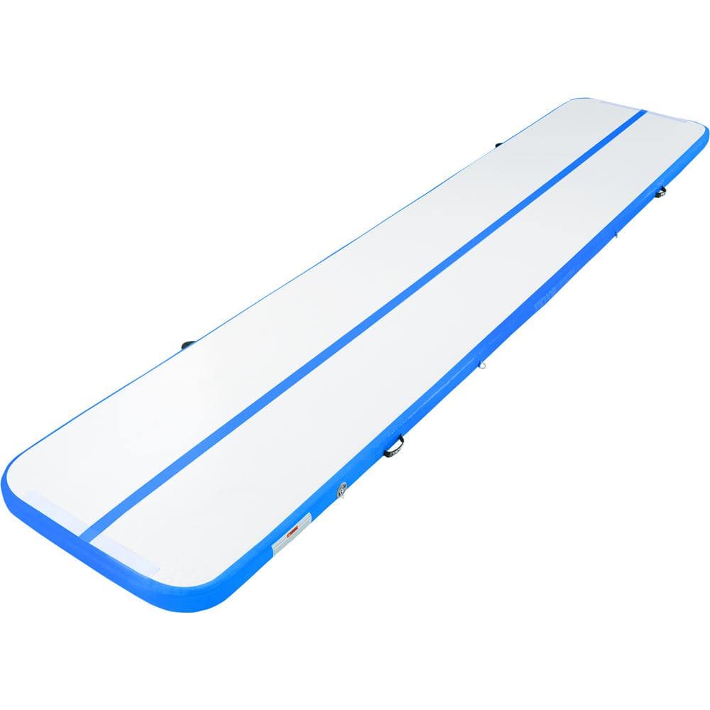 Gymnastics Air Mat 196.1 in. L x 39.8 in. x W 4 in. Thick 53.92 sq. ft. Inflatable Gymnastics Tumbling Mat Blue - Hercitys