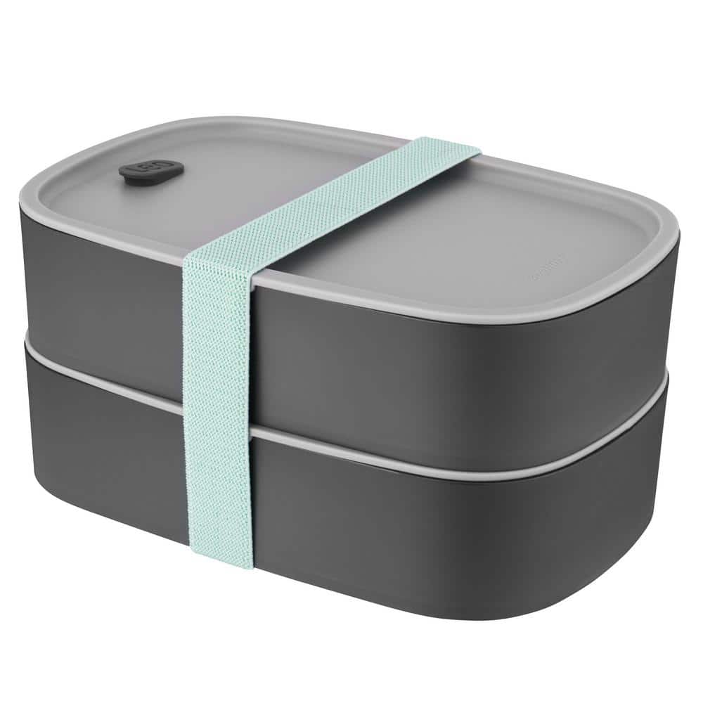 Leo Grey and Mint 3-Piece Dual Bento Box Set - Hercitys
