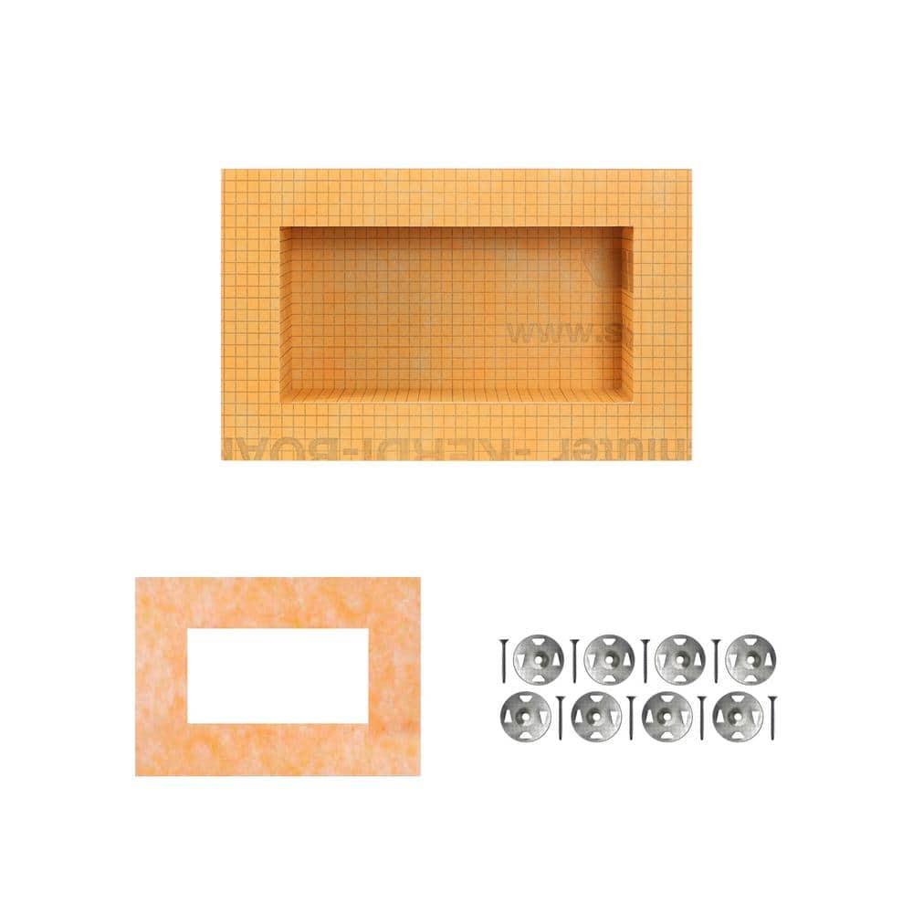 Kerdi-Board-SN Shower Niche with Frame 12 in. W x 6 in. L x 0.5 in. T Underlayment for Tile - Hercitys