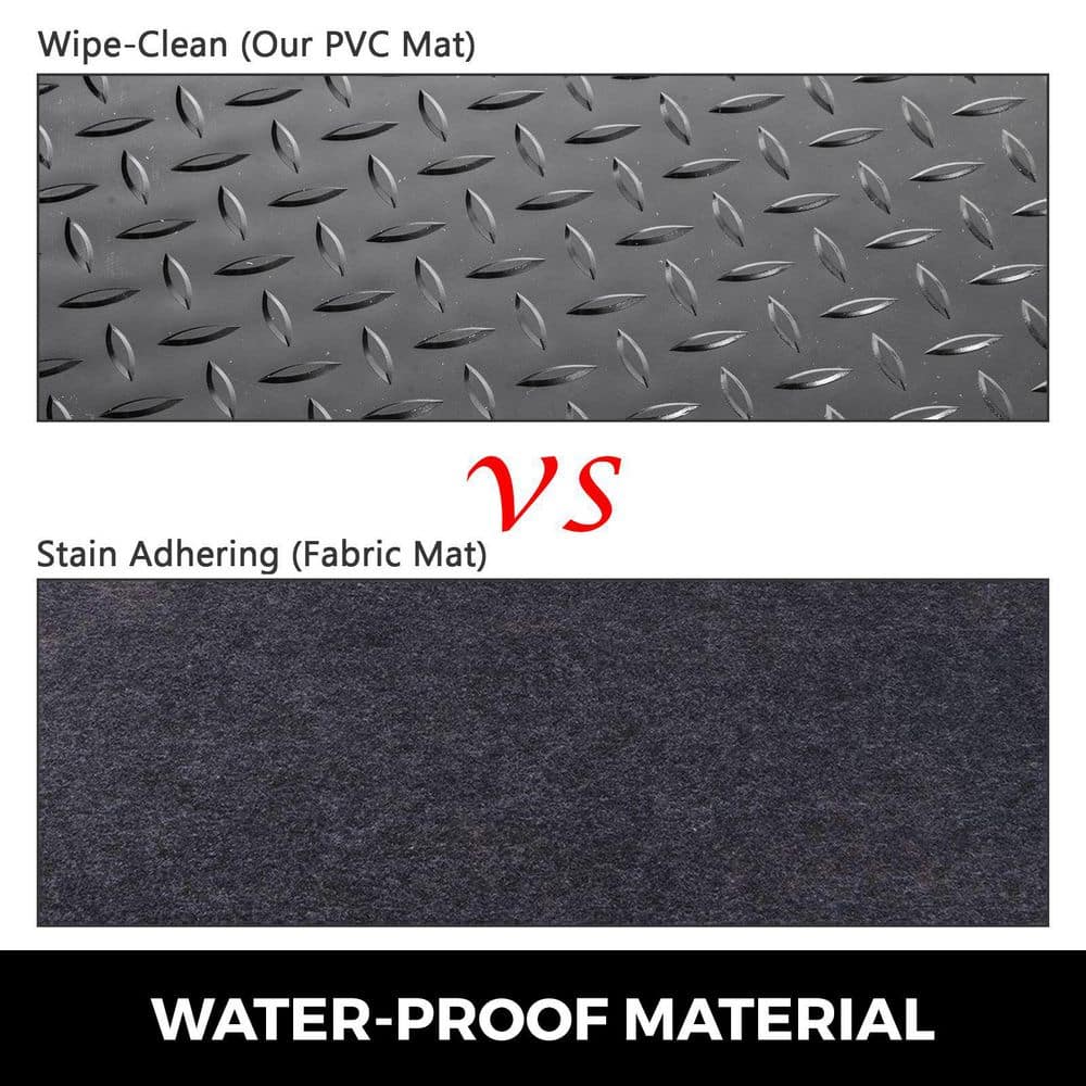 Garage Floor Mats 3.6 ft. W x 14.7 ft. L Garage Mat 2.5 mm Thickness PVC Garage Flooring Black Garage Mats, 2 Rolls - Hercitys
