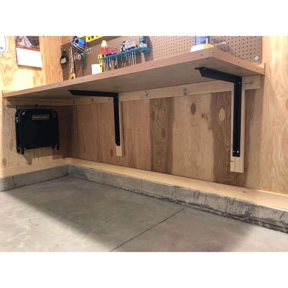 Triton 16 in. Black Steel Heavy Duty Countertop Support Bracket - Hercitys