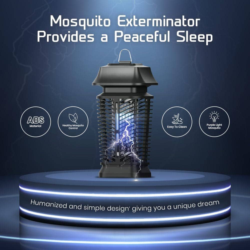 Electric Bug Zapper – Electric Blue Violet Attract Insect Light – Modern Stylish Mosquito Killer – Insect Trap in Black - Hercitys