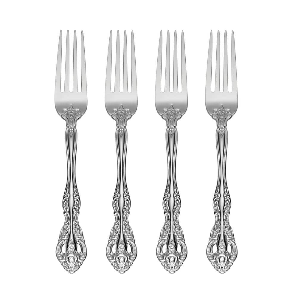 Michelangelo One Silver 18/10-Stainless Steel Dinner Fork Set (Set of 4) - Hercitys