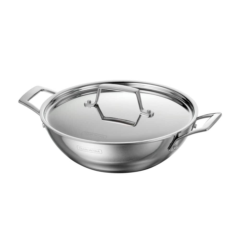 Utsava 2.75 qt. Pre-Seasoned Cast Iron Kadai with Lid – 10 in. Dia, Gas/Electric/Induction Compatible, Cooking Pan - Hercitys