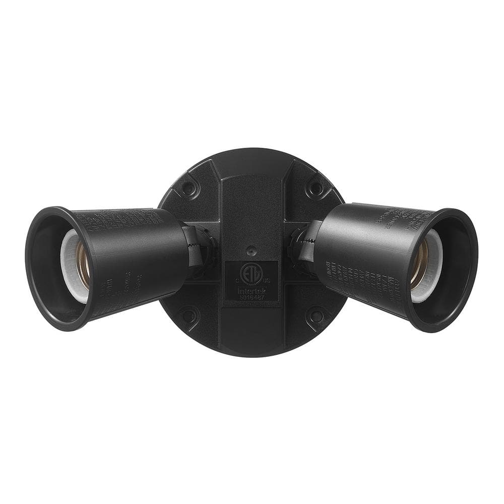 PAR Black Switch Activated Wired Outdoor 2-Head Security Flood Light - Hercitys