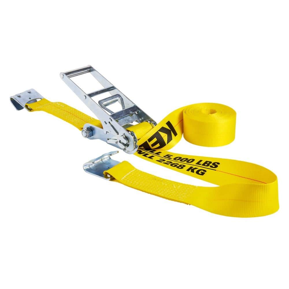 Flat Hook Ratchet Tie-Down Strap 27 ft. x 3 in. 5,000 lbs. - Hercitys