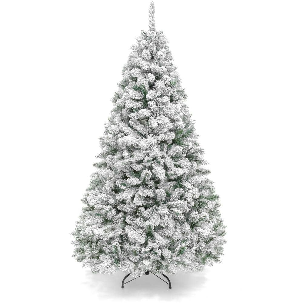 6 ft. Unlit Flocked Pine Artificial Christmas Tree - Hercitys