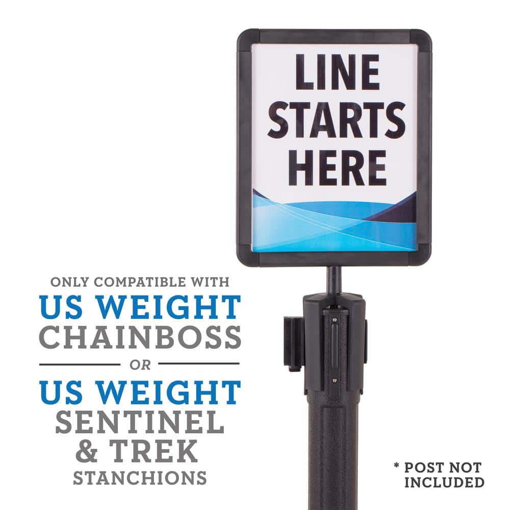 Plastic Stanchion Sign Holder with Plexiglass Covers compatible with ChainBoss, Sentinel & Trek Stanchions Only - Hercitys