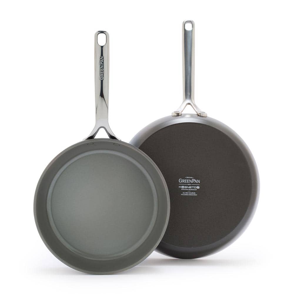 GP5 2-Piece Aluminum Hard-Anodized Healthy Ceramic Nonstick 9.5 in. and 11 in. Frying Pan Set in Cocoa - Hercitys