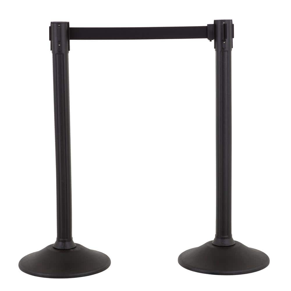 US Weight Sentinel Stanchion with 6.5 ft. Black Retractable Belt (2-Pack) - Hercitys