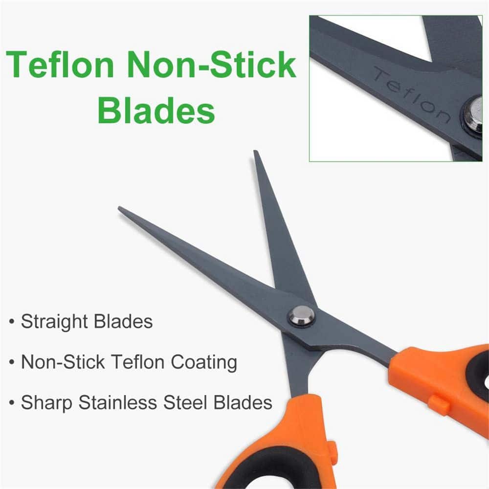 7.2 in. Trimming Scissors Teflon Coated Non Stick Blades Pruning Shears Gardening Hand Pruning Snips 6 Packs - Hercitys