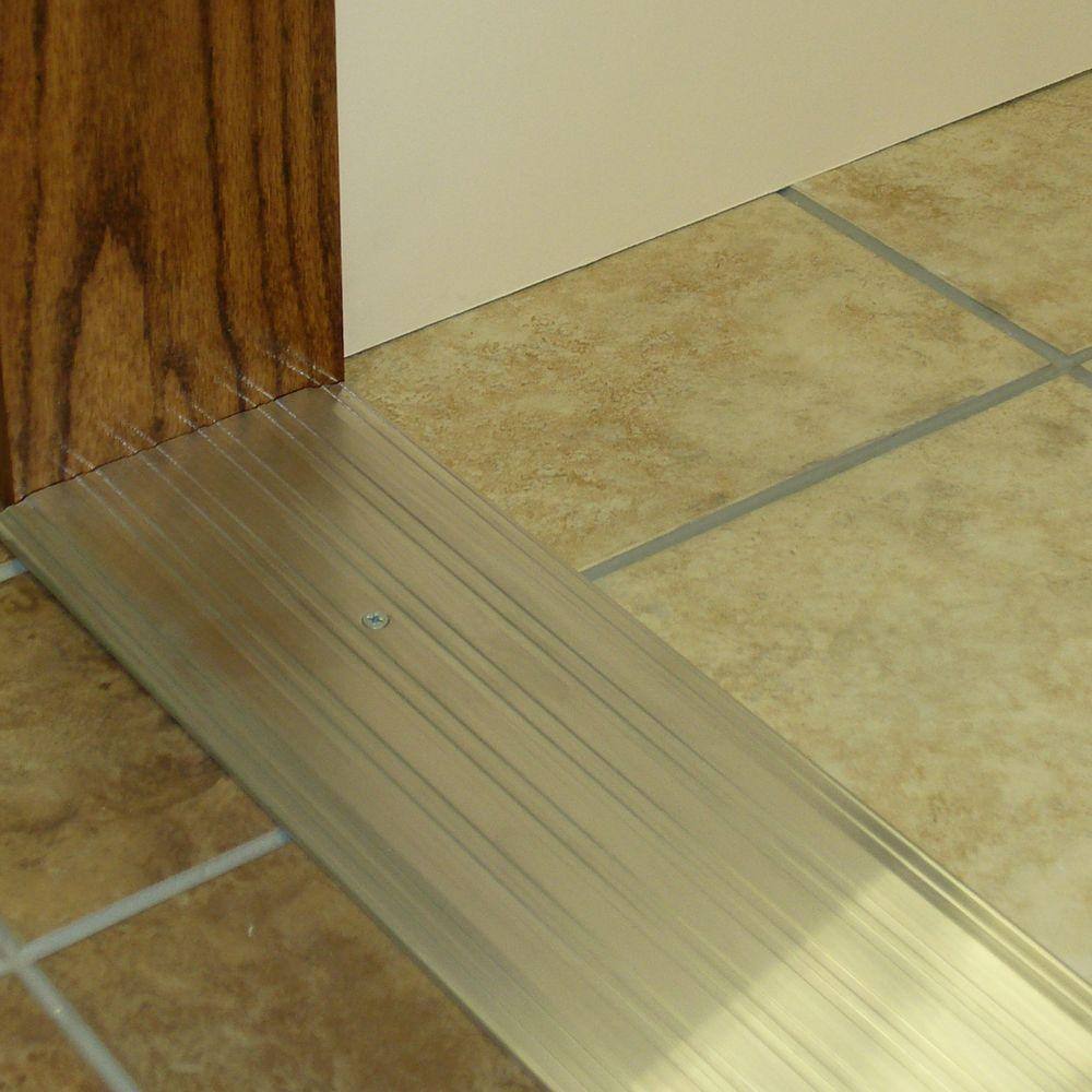 Fluted Saddle 6 in. x 45-1/2 in. Aluminum Commercial Threshold - Hercitys