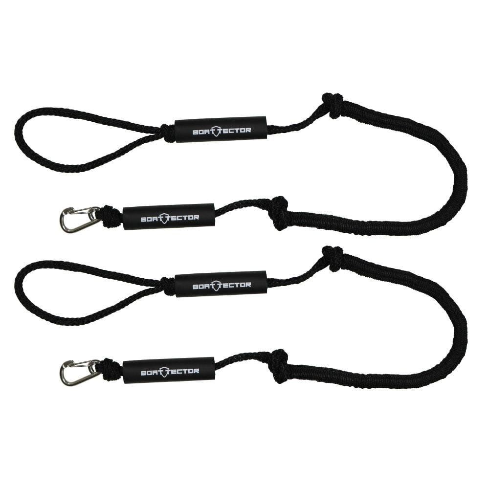6 ft. Black BoatTector PWC Bungee Dock Line Value (2-Pack) - Hercitys