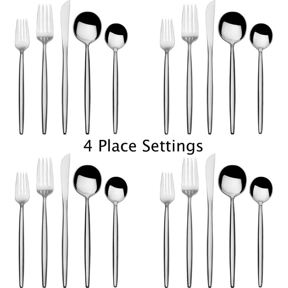 Shea 20-Piece Flatware Set, Service for 4, Stainless Steel - Hercitys