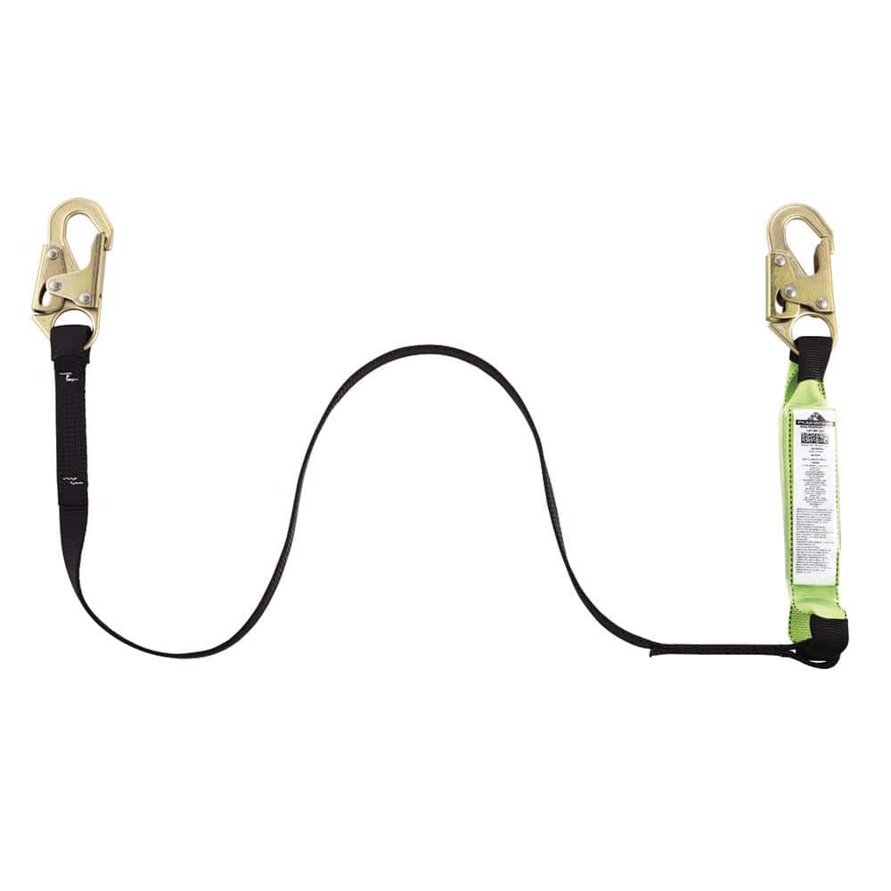 Weight Capacity 130 lbs. to 310 lbs. 6 ft. Shock Absorbing Lanyards Tear Pack 1 in. Webbing Single Leg Adjustable - Hercitys