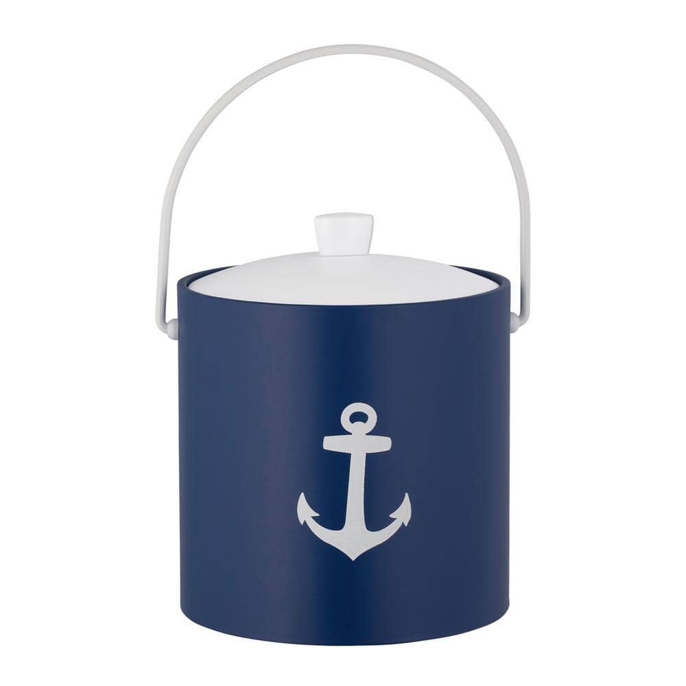 PASTIMES Anchor 3 qt. Royal Blue Ice Bucket with Acrylic Cover - Hercitys