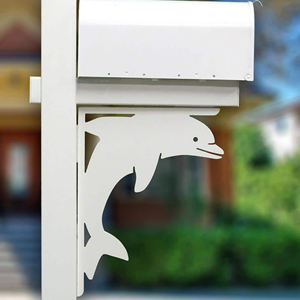Decorative 16 in. Paintable PVC Dolphin Mailbox or Porch Bracket - Hercitys