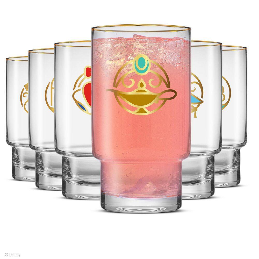 Disney Princess Lead Free Tall Glasses, 16 oz. Set of 6 - Hercitys