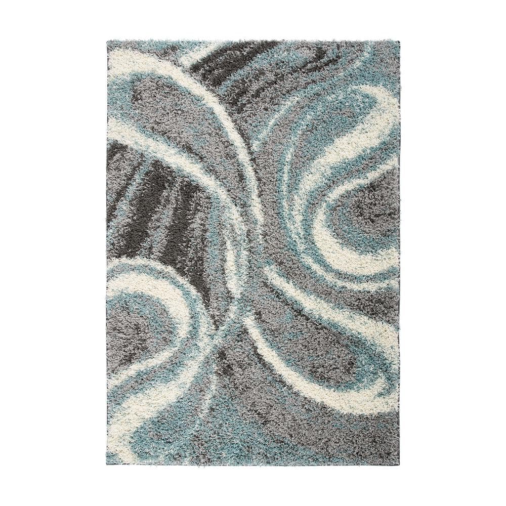 Blue 5 ft. x 7 ft. Contemporary Cozy Plush Shag Area Rug - Hercitys