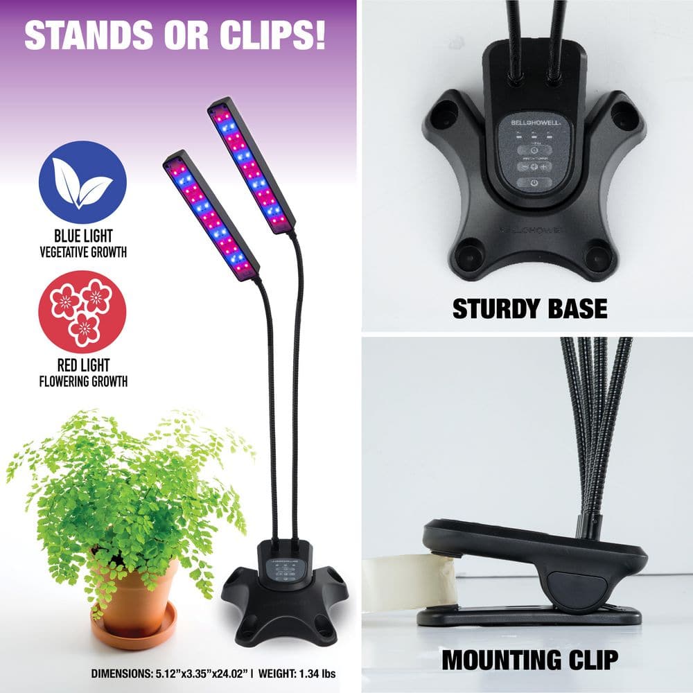 Bionic Grow 5-Watt Equivalent Indoor LED Full Spectrum UV Flexible Plant Grow Light in Color Changing Lights - Hercitys