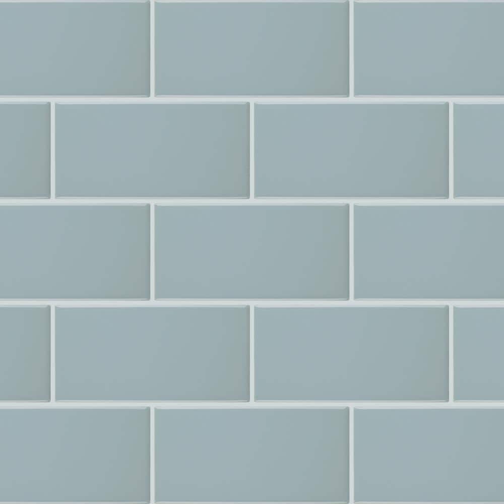 Restore Tide Blue 3 in. x 6 in. Glossy Ceramic Wall Tile (12.5 sq. ft./Case) - Hercitys